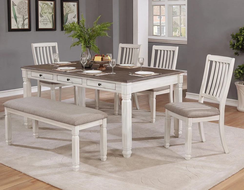 Topline Home Furnishings Antique White Dining Chairs