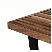 Banc Nelson en bois de frêne massif et pieds en bois noirci