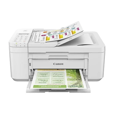 Canon PIXMA TR4723 Wireless Color All-in-One Inkjet Printer, White - Print Copy Scan Fax - 4800 x 1200 dpi, Auto 2-Side Printing, 20-Sheet ADF, 2-Line LCD Display, Tillsiy, Compact & easy-to-use