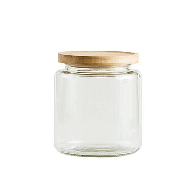 Mainstays Kitchen Storage Glass Jar 3L Glass jar with bamboo lid, Food grade sealing ring 12.7cups/3L