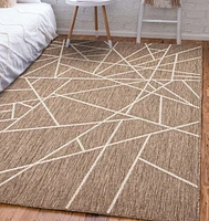 ECARPET Indoor Outdoor Area Rug for Patio, Deck, Living Room Sisal Abstract Collection