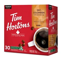 Tim Hortons 100% Colombian Dark Medium Roast Coffee, Keurig K-Cup 30ct Pods