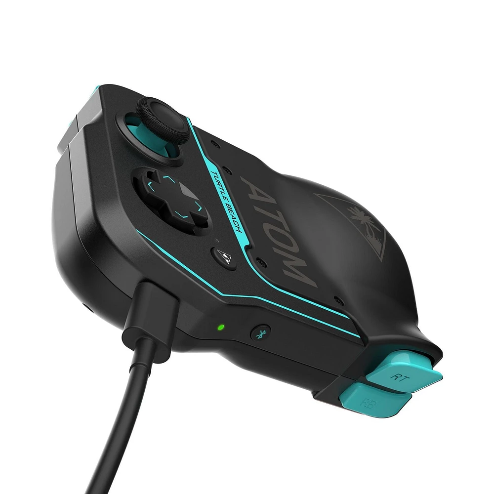 Turtle Beach® Atom – Noir/Cyan Mobile Game Controller Android 8.0+ Devices with Bluetooth® 4.2 or Later (FR)