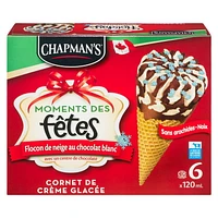 Chapman's Holiday Moments White Chocolate Snowflake Ice Cream Cone