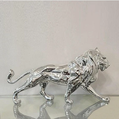 Canadian Lion Silver Figurine Home Decoration