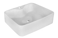 American Imaginations AI-31375 18,75 pouces W au-dessus du navire blanc de compteur pour le perçage de centre de 1 trou