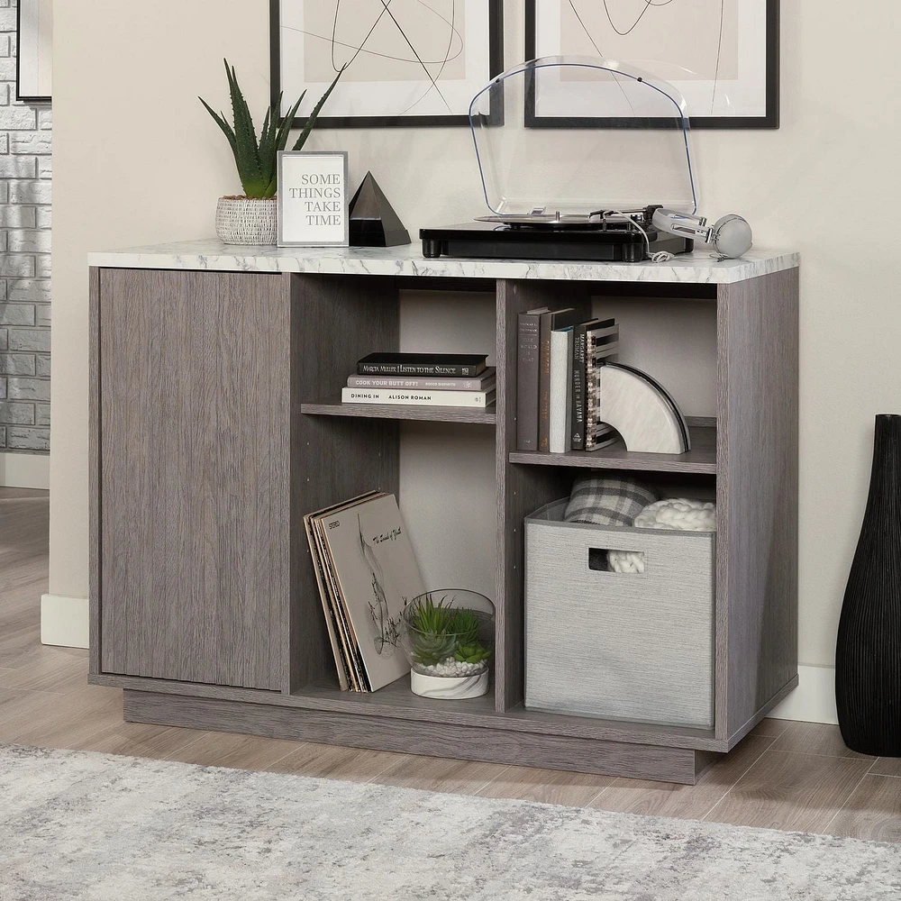 Sauder La Collection East Rock Meuble de rangement décoratif, Finition Ashen Oak, 431762