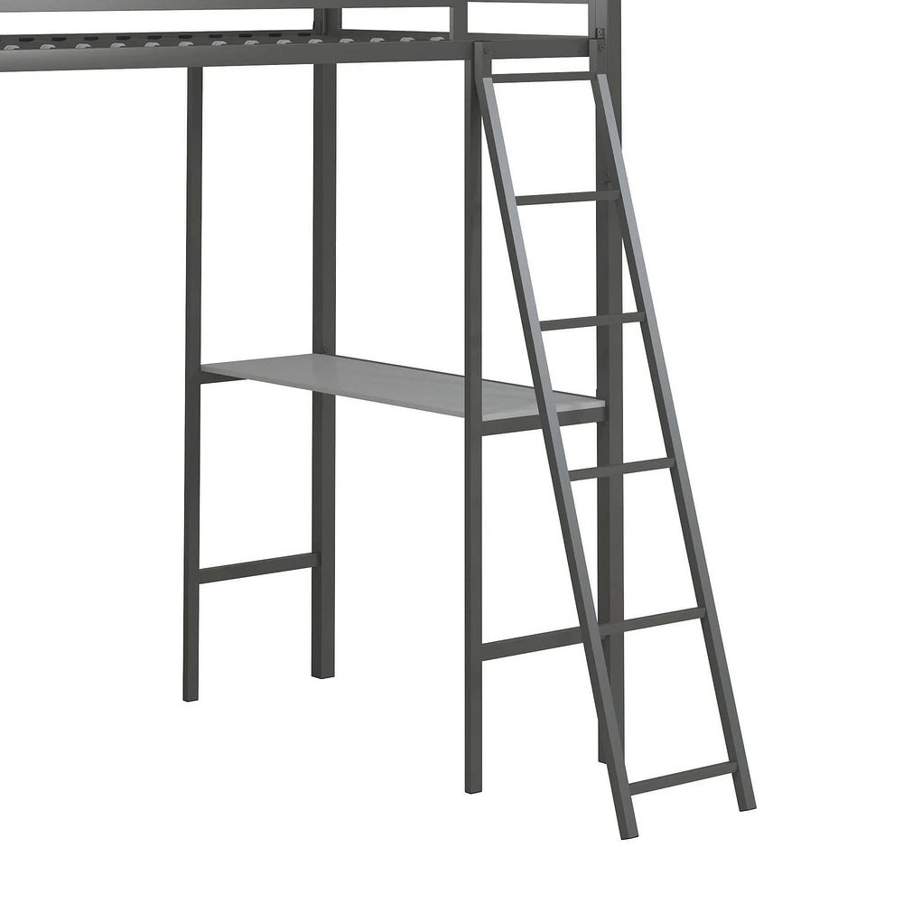 Lit mezzanine en métal Little Seeds Nova avec tablettes