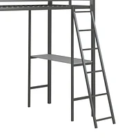 Lit mezzanine en métal Little Seeds Nova avec tablettes