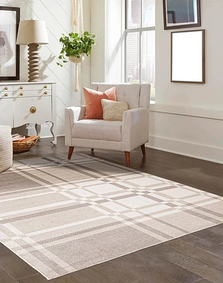 Tapis Lavable ECARPET à Carreaux pour Chambre, Salon, Chambre d'Enfant, Couloir