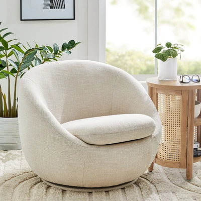Better Homes & Gardens Mira Swivel Chair, Linen, Better Homes & Gardens Mira Swivel Chair, LinenSoft linen fabric provides lasting comfort360-degree swivel base for easy movement