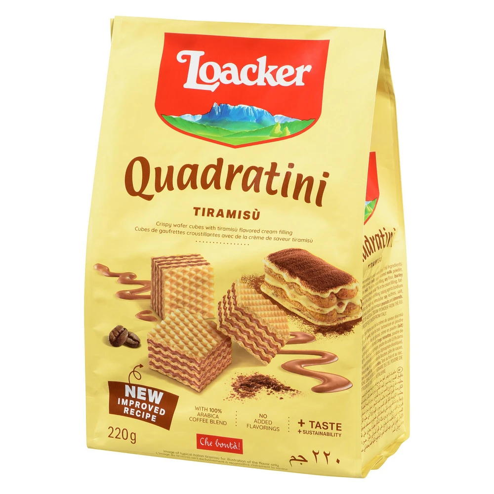 Bouchées de gaufrettes Quadratini de Loacker au tiramisu 220 g