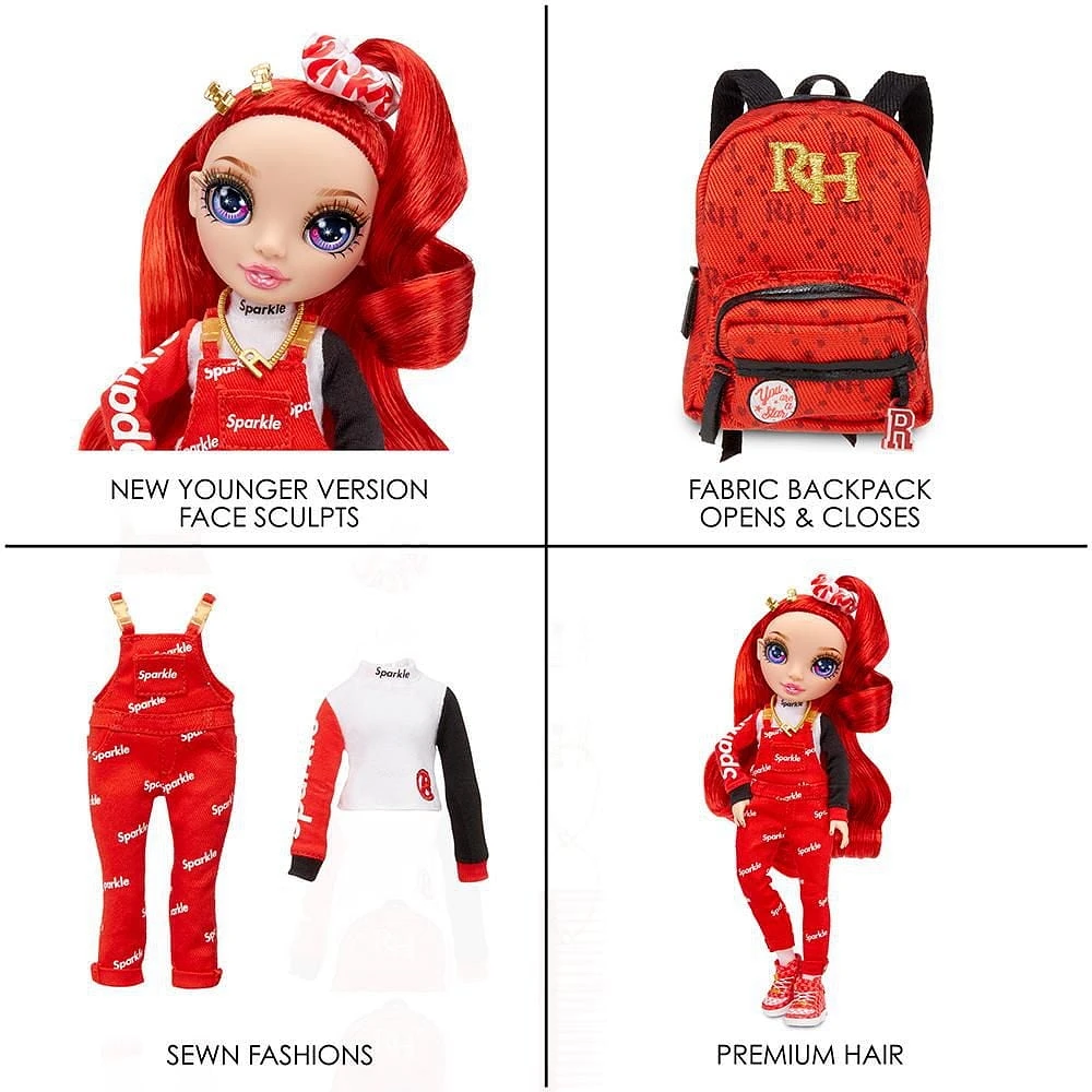 Rainbow High Jr High Ruby Anderson - poupée-mannequin ROUGE de 9 po (23 cm)