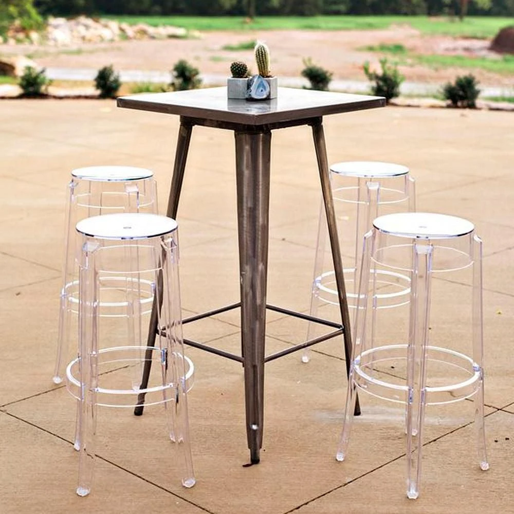 Tabouret de bar en plastique transparent Heavenly Collection LOT DE 2