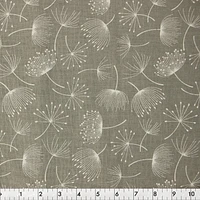 Fabric Creations Grey Dandelions Cotton Fabric by the Metre 107 cm (42")