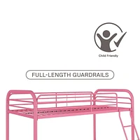 DHP Dusty Metal Bunk Bed, Pink