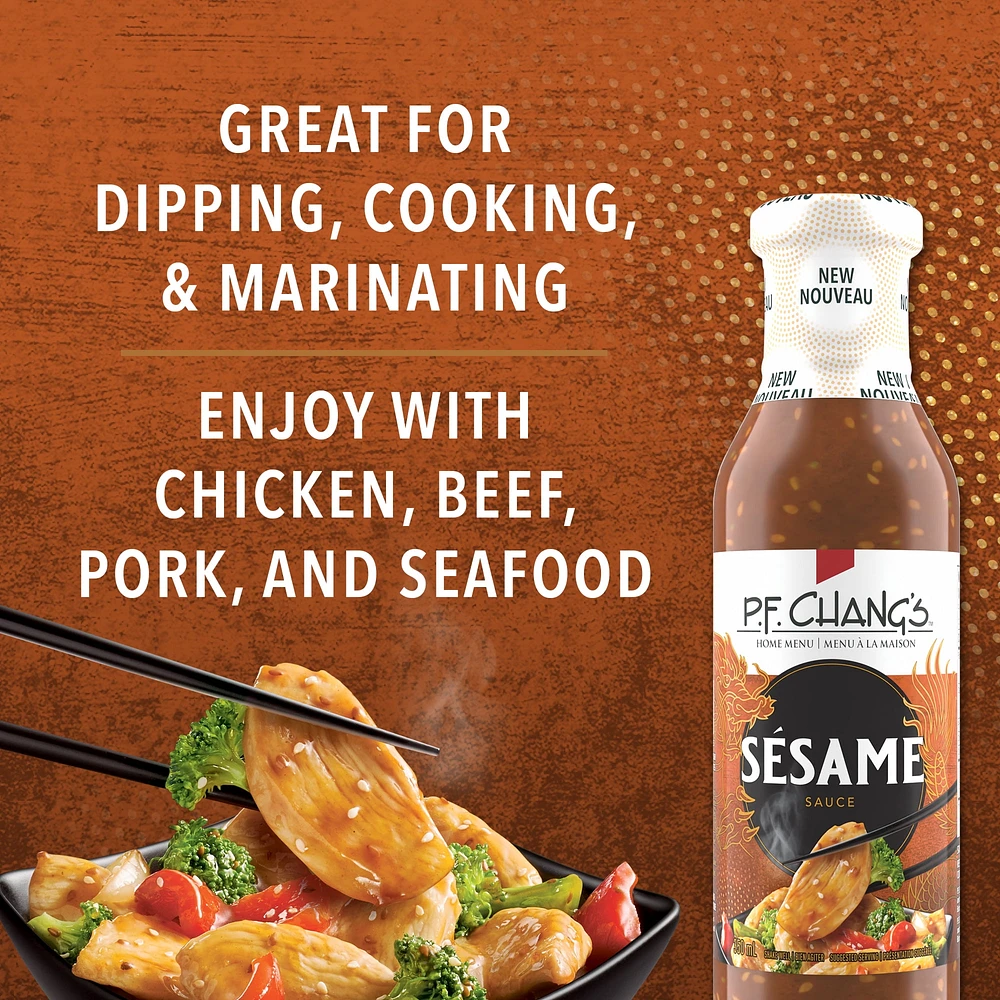 P.F. Chang's Home Menu Sesame Sauce, 350 mL, P.F. Chang's Sesame Sauce with toasted sesame seeds, ginger, michiu flavoured wine and brown sugar.