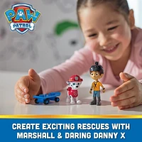 Paw Patrol Marshall & Daring Danny X Figures set with Skateboard, Kids Toys for Boys and Girls Ages 3 and Up