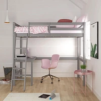 Campbell Wood Twin Loft Bunk Bed with Study Desk, by Hillsdale Living Essentials