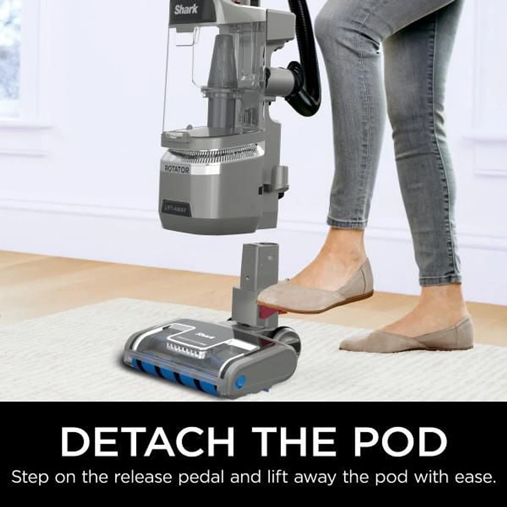 Aspirateur vertical Rotator Lift-Away ADV DuoClean PowerFins de Shark avec brosse rotative autonettoyante, LA500C, Gris