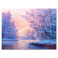 Designart Paysage d'hiver avec la rivièreOriginal Art mural sur toile