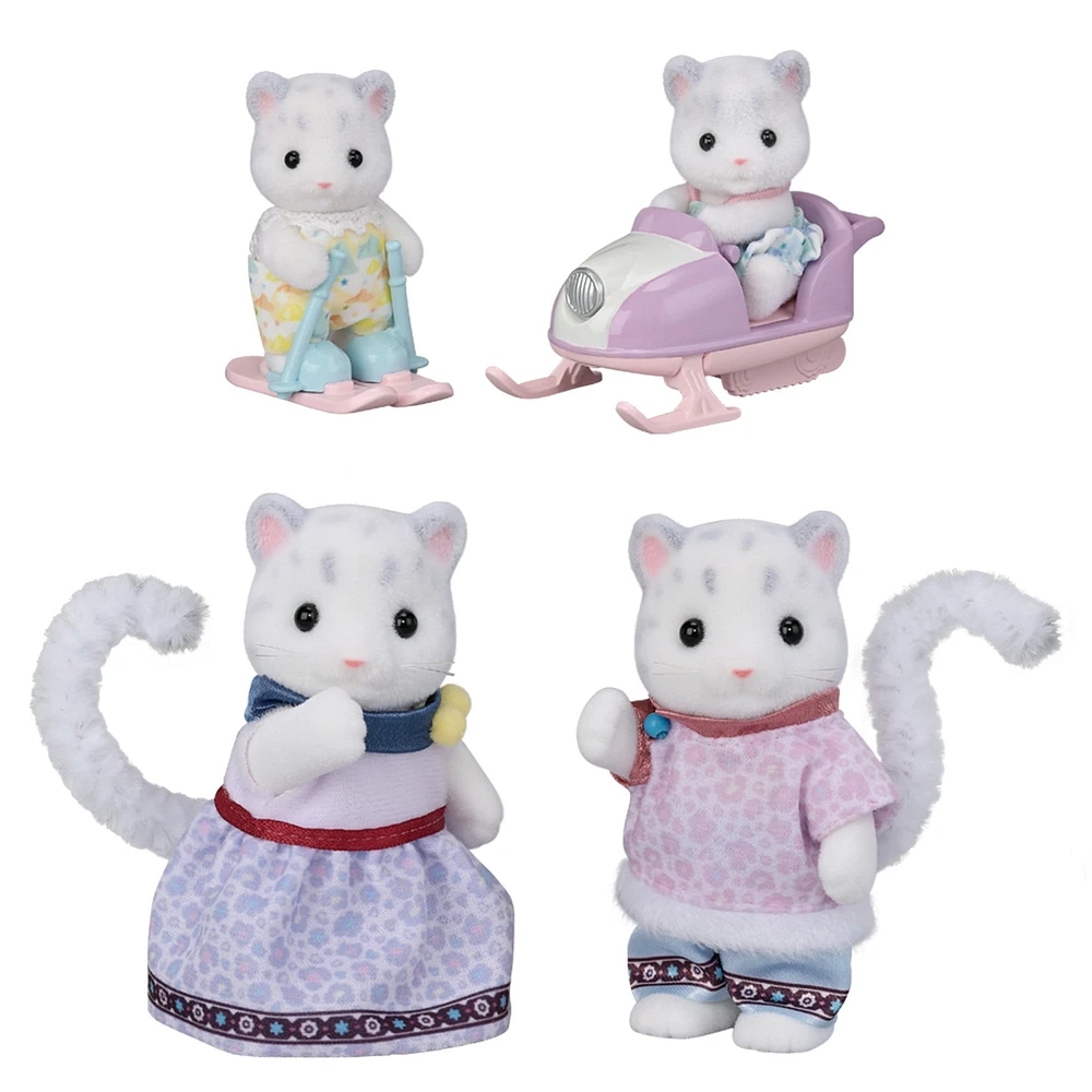 Calico Critters Snow Leopard Family, Set of 4 Collectible Doll Figures