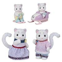 Calico Critters Snow Leopard Family, Set of 4 Collectible Doll Figures