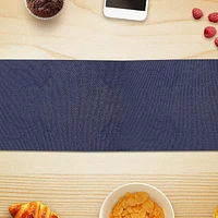 IH Casa Decor Vinyl Table Runner 54" Damask Navy Blue - Ensemble De 2