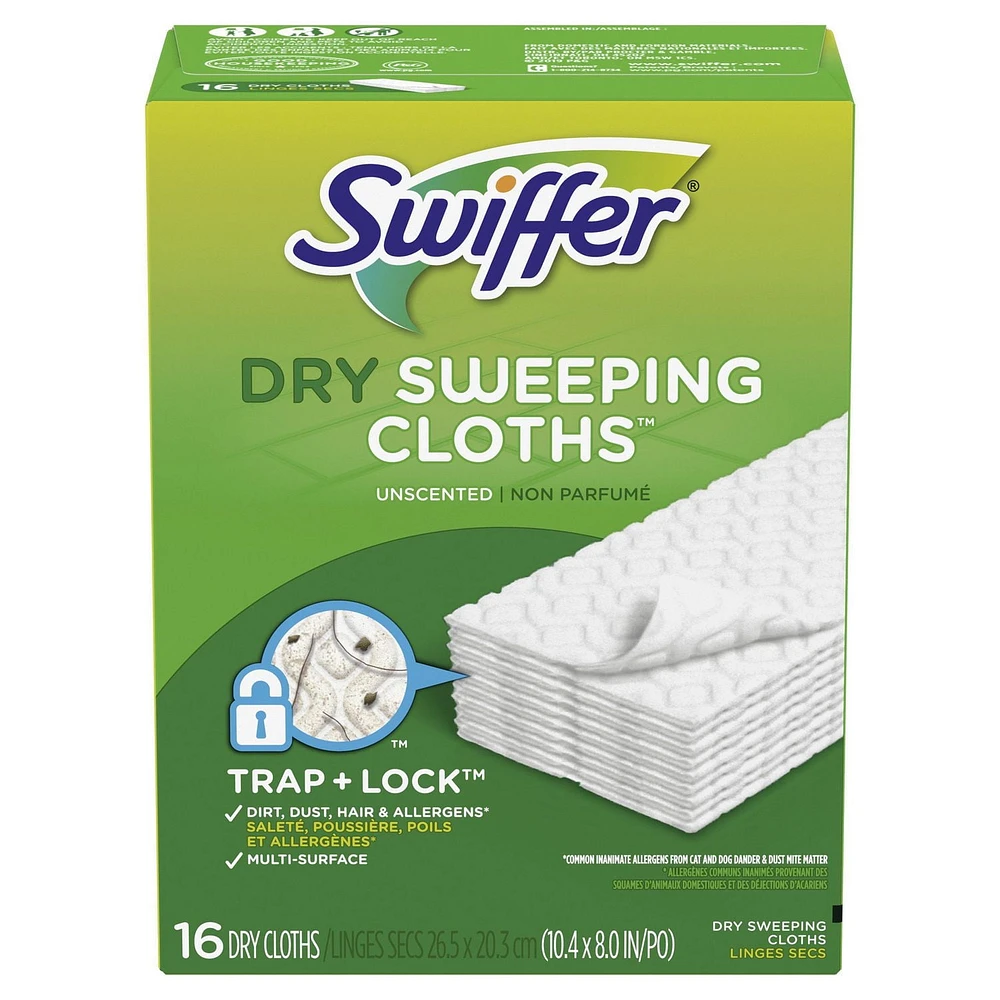 Swiffer Sweeper Dry Sweeping Pad, Multi Surface Refills for Dusters Floor Mop, Unscented