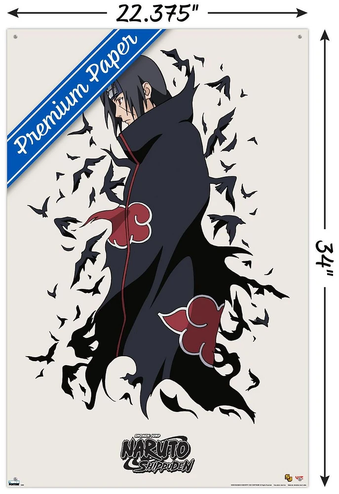 Naruto Shippuden – Itachi 22.375" x 34" Wall Poster with Beechwood Magnetic Frame, by Trends International