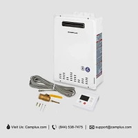 Camplux Chauffe-eau Sans Réservoir au Gaz Naturel Pro, Chauffe-Eau au Gaz Naturel Outdoor de 6,86 GPM avec Contrôle Avancé du Débit Haute Capacité, Chauffe-Eau au Gaz Naturel Résidentiel pour 3 à 4 Pe