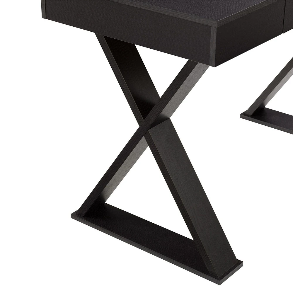 CorLiving Folio Rich Brown Cross Leg Farmhouse Desk