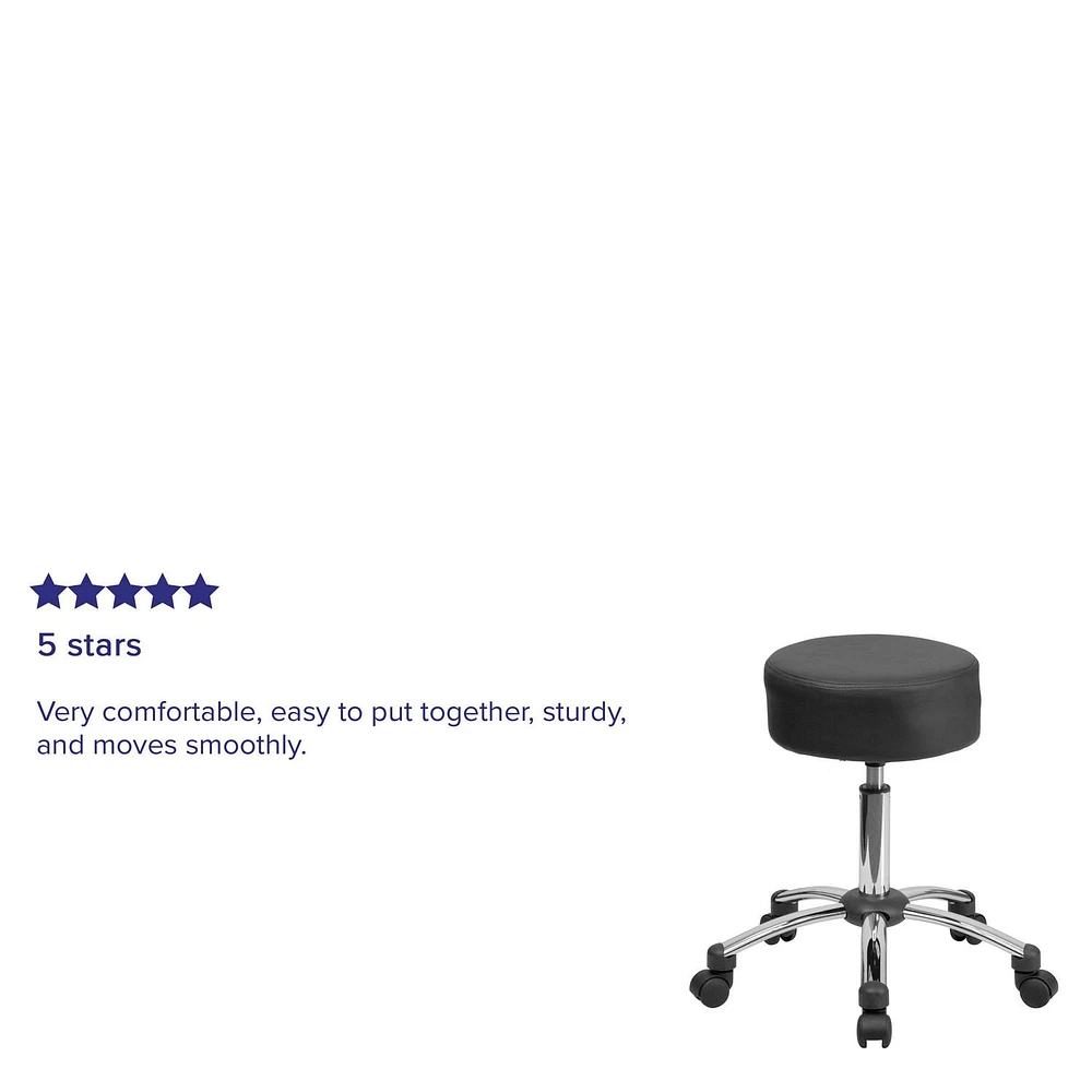 Tabouret médical ergonomique avec Base chromée