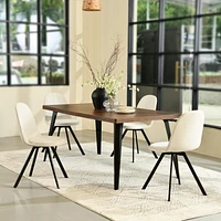 Ensembles de salle à manger Homy Casa - Table de 62.9 pouces et 4 chaises rembourrées pour salle à manger familiale Ensembles de 5 pièces pour 4-6 personnes