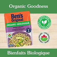BEN'S ORIGINAL Biologique riz brun et rouge avec chia et chou frisé d'accompagnement, sachet de 240 g LA PERFECTION À TOUT COUP(MC)