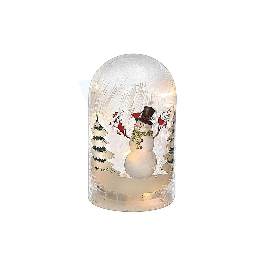 Christmas Led Glass Dome Snowman 6.3