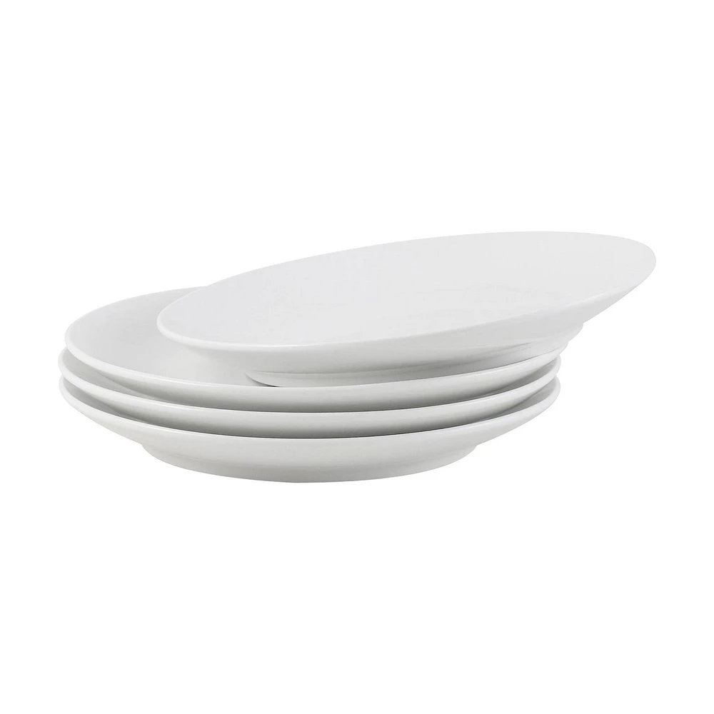 Mainstays Glazed White Stoneware Dinnerware Set, 12-Pieces, 12 PCS
