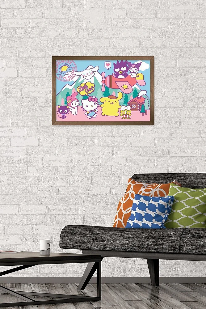 Hello Kitty and Friends - Happiness Overload Wall Poster, 14.725" x 22.375" Framed