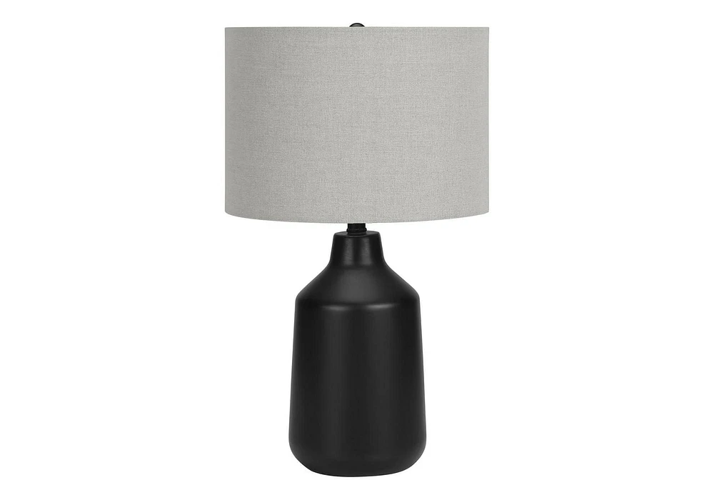 Monarch Specialties  Luminaire, 24"h, Lampe De Table, Béton Noir, Une Nuance De Gris, Contemporain