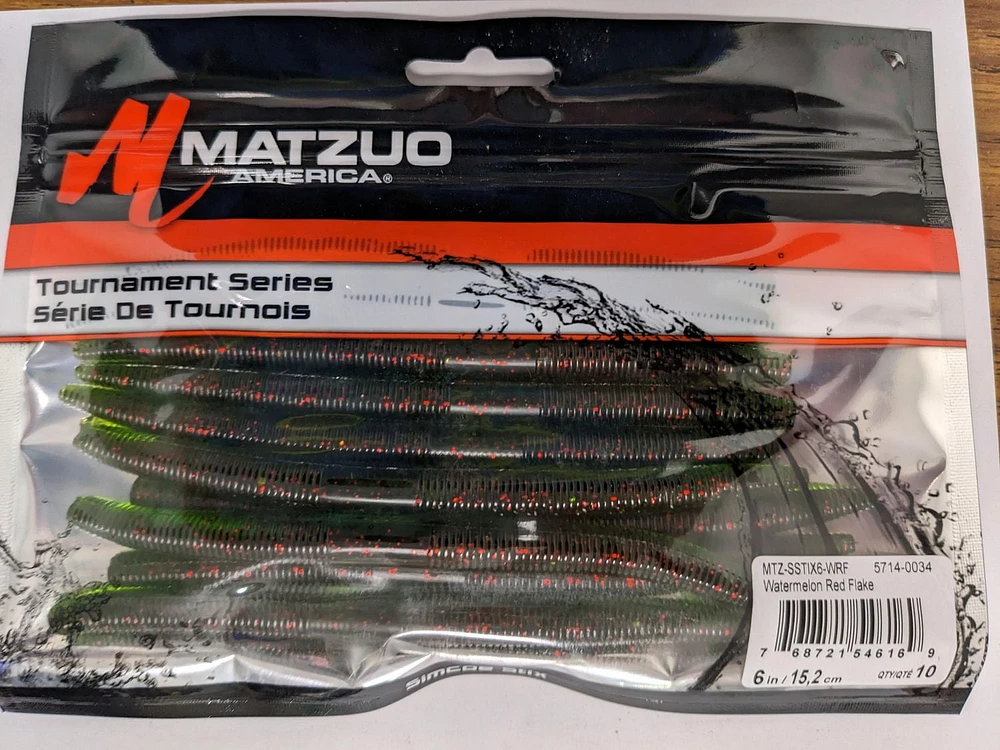 Matzuo MTZ-SSTIX6-WRF Simcoe Stix Watermelon Red Flake 6" (10 Pack)