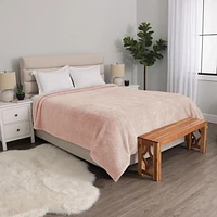 Shearling Blanket, Peach 90" x 90"