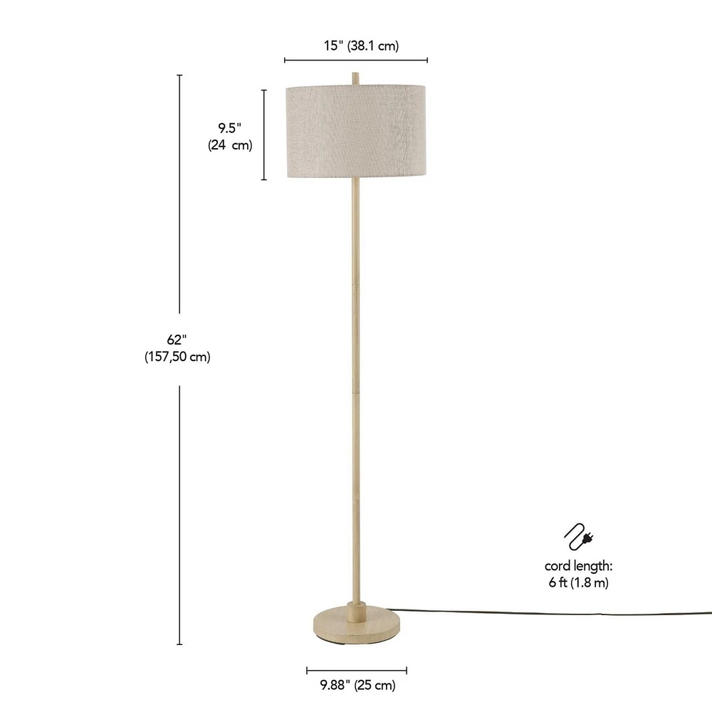 Cove 62" Light Faux Wood Floor Lamp with Jute Shade