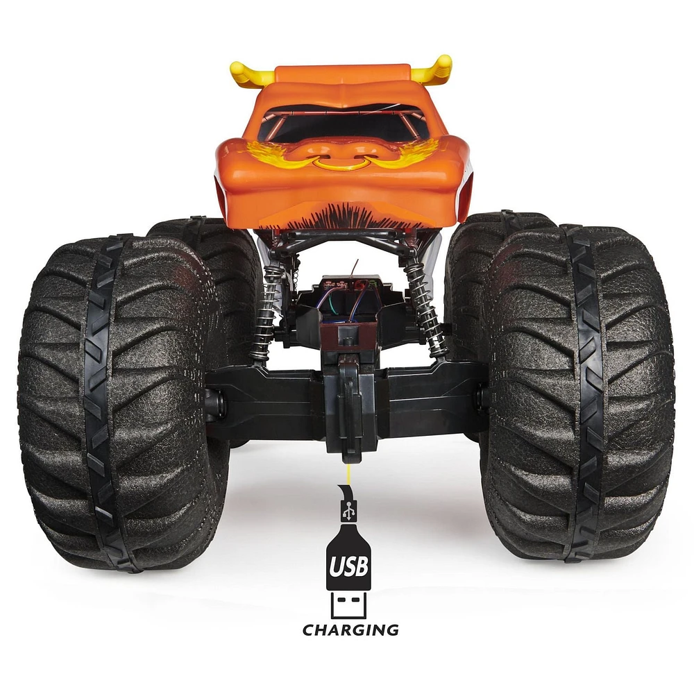 Monster Jam, Monster truck tout-terrain radiocommandé MEGA El Toro Loco officiel pour garçons, enfants et adultes, échelle 1:6