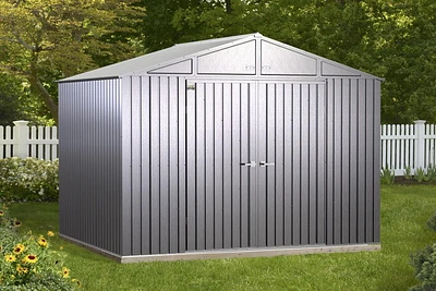 Abri de rangement en acier Arrow Elite, 10 x 8 pi, Galvalume