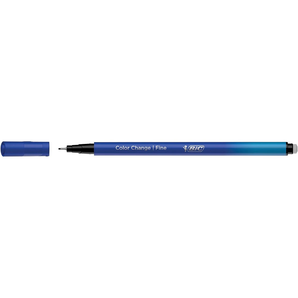 BIC Intensity Colour Change Feutre d'Écriture à Pointe Fine 0,4 mm avec Technologie Changement de Couleur pour l’Écriture et le Dessin Créatif - Couleurs Assorties, Pack de 6