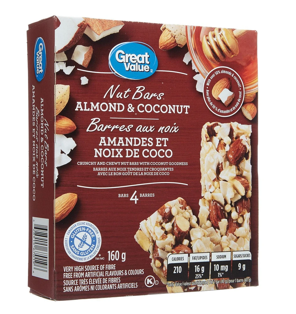 Great Value Almond and Coconut Nut Bars