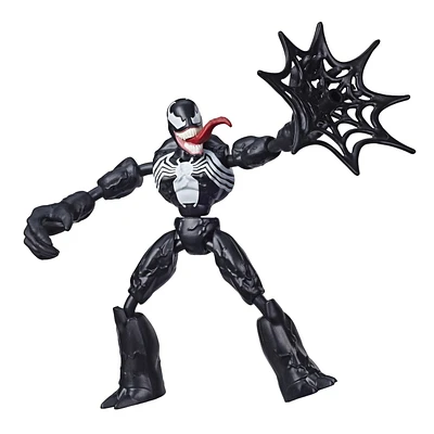 Marvel Spider-Man Bend and Flex Venom Action Figure Toy, 6-Inch Flexible Figure, Includes Web Accessory, For Kids Ages 6 And Up