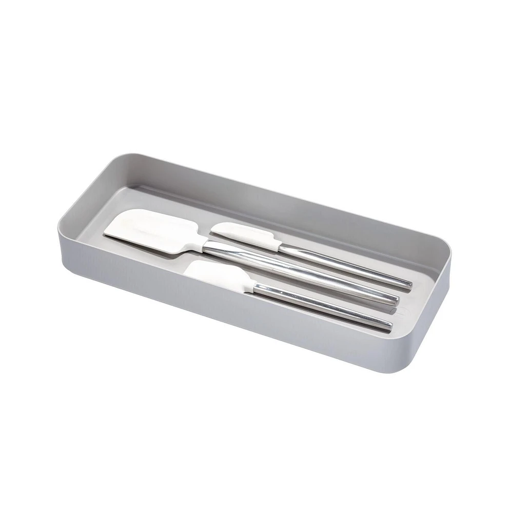 Bac organisateur 6" gris iDesign Eco pour tiroir de cuisine, en plastique recyclé sans BPA – 6" x 15" x 2"