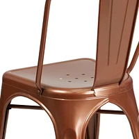 Commercial Grade 4 Pack Copper Metal Indoor-Outdoor Stackable Chair