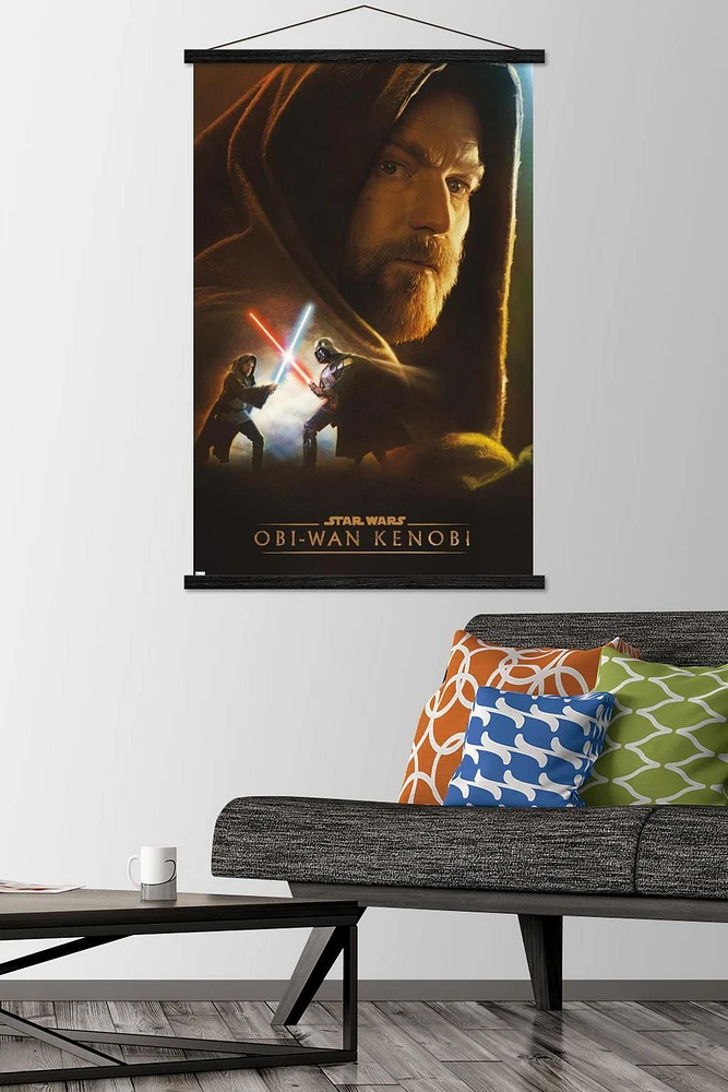 Star Wars: Obi-Wan Kenobi – Collage d'Obi Wan 22,375" x 34" Affiche Murale avec Cadre Magnétique en Bois de Hêtre